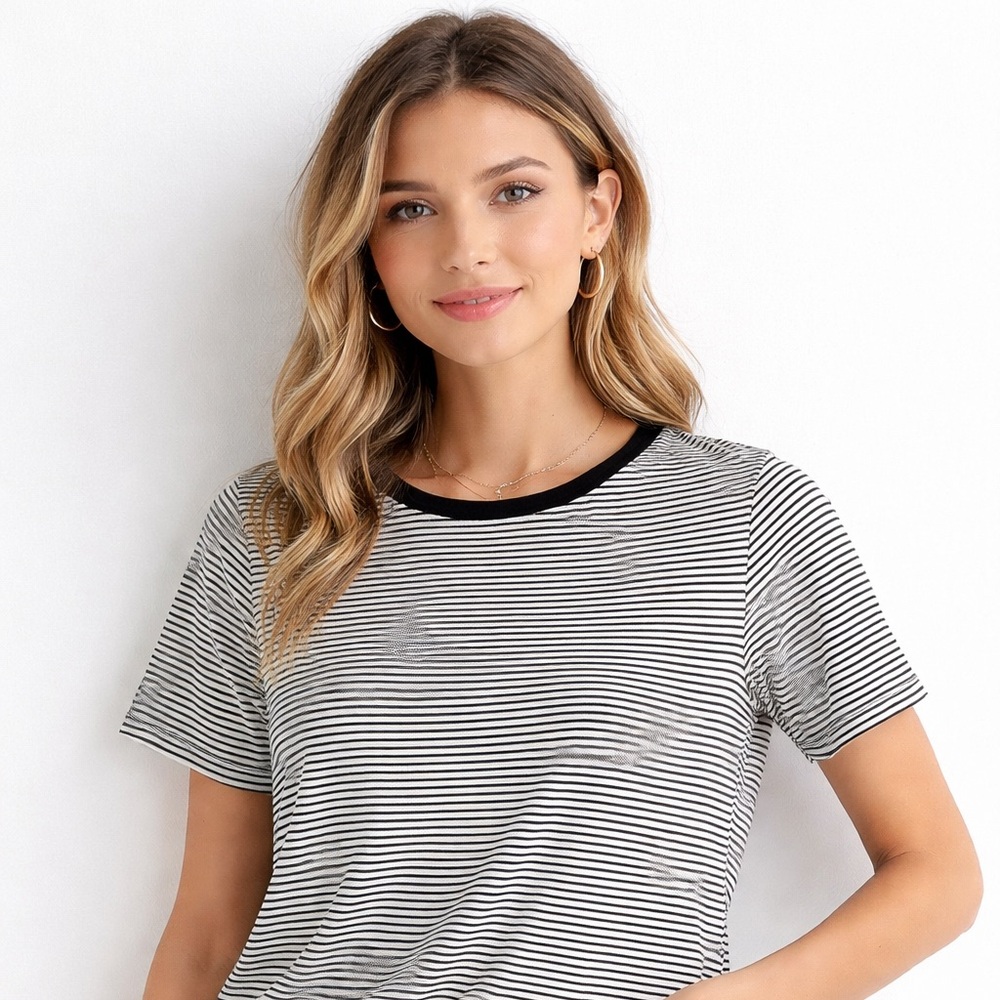 Reformation Striped Tencel Tee NWT